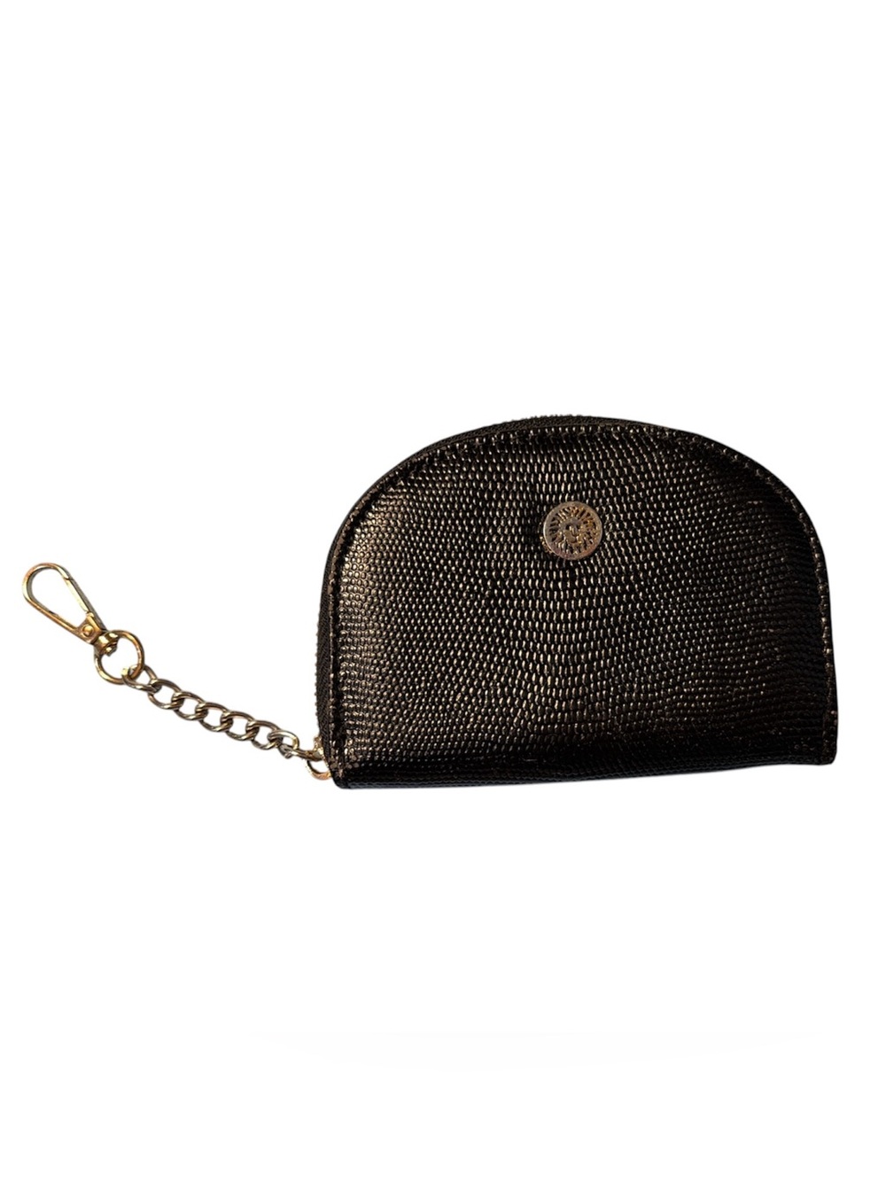 Anne Klein Black Half-Moon Zip Key Chain Wallet & Coin Pouch